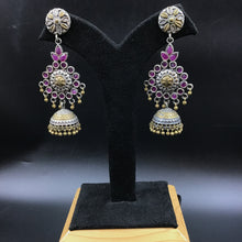 Oxidized Jhumki Ruby - Dazzles Jewellery
