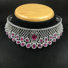 Choker Zircon/AD Necklace Set 3156-11 - Dazzles Jewellery