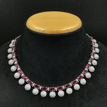 Round Neck Zircon/AD Necklace Set 6200-08 - Dazzles Jewellery