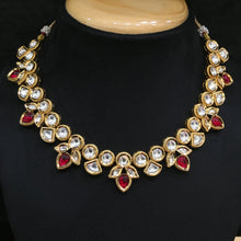 Ruby Kundan Necklace Set - Dazzles Jewellery
