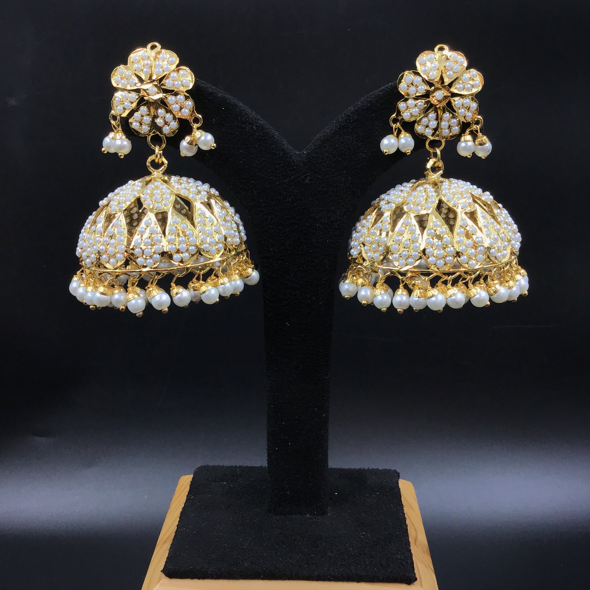 White Jadau Earring - Dazzles Jewellery