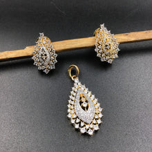 Light Zircon/AD Pendant Set 6182-08 - Dazzles Jewellery