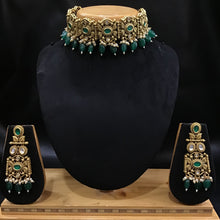 Green Gold Look choker set 16597-3744 - Dazzles Jewellery