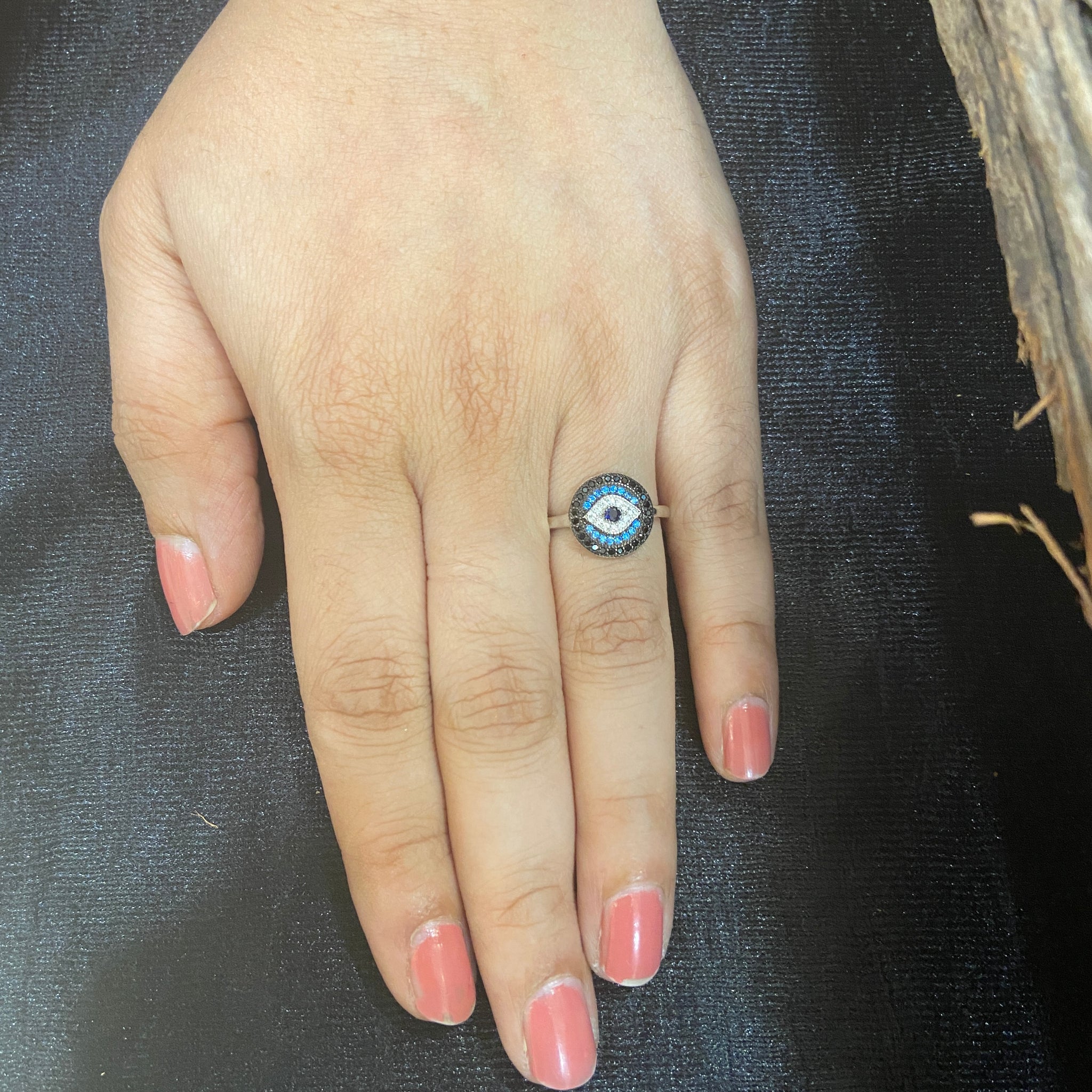 Silver Ring Evil Eye 1735-75 - Dazzles Jewellery
