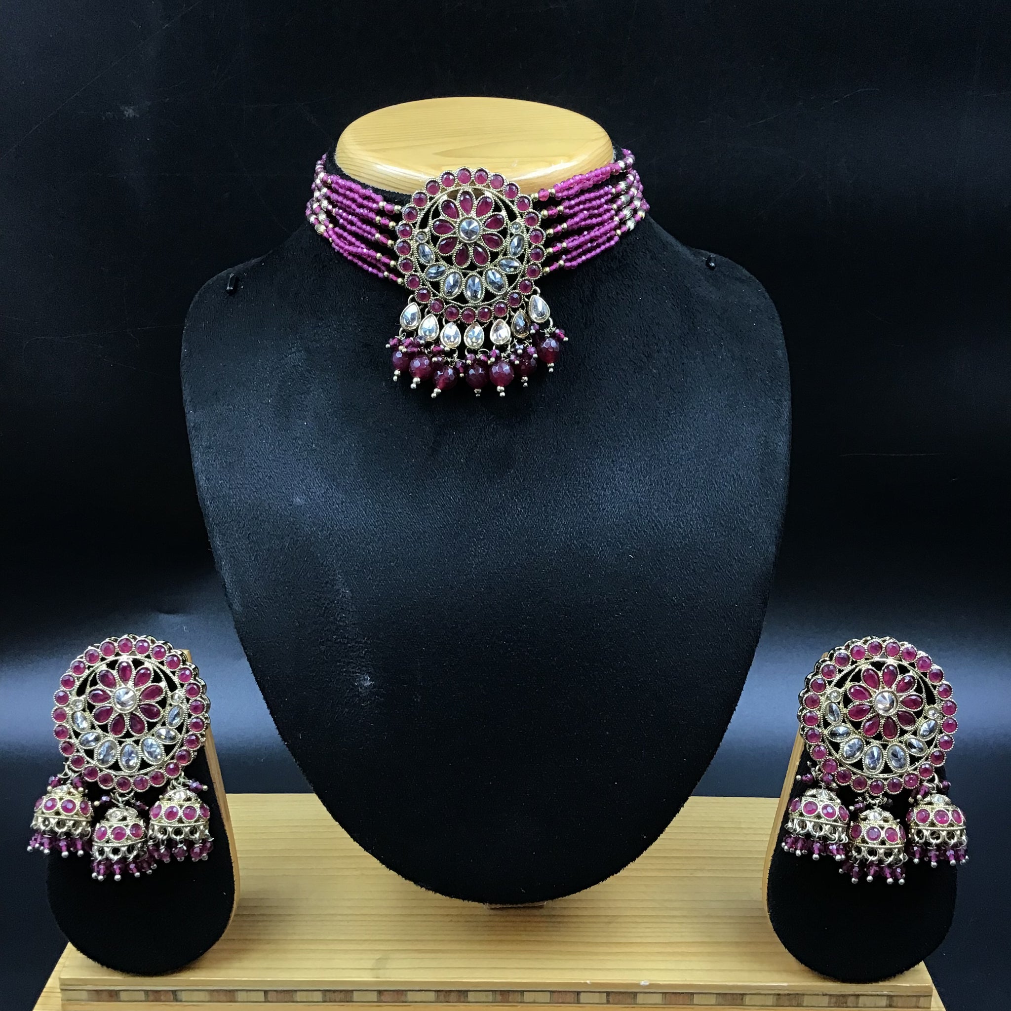 Choker Antique Necklace Set 6920-28 - Dazzles Jewellery