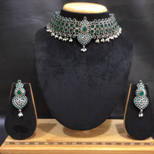 Oxidized Choker Set 1217-69 - Dazzles Jewellery