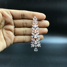 Rose Gold Zircon/AD Earring 5480-69 - Dazzles Jewellery