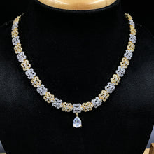 Gold Polish Light Zircon/AD Necklace Set 7608-1185 - Dazzles Jewellery