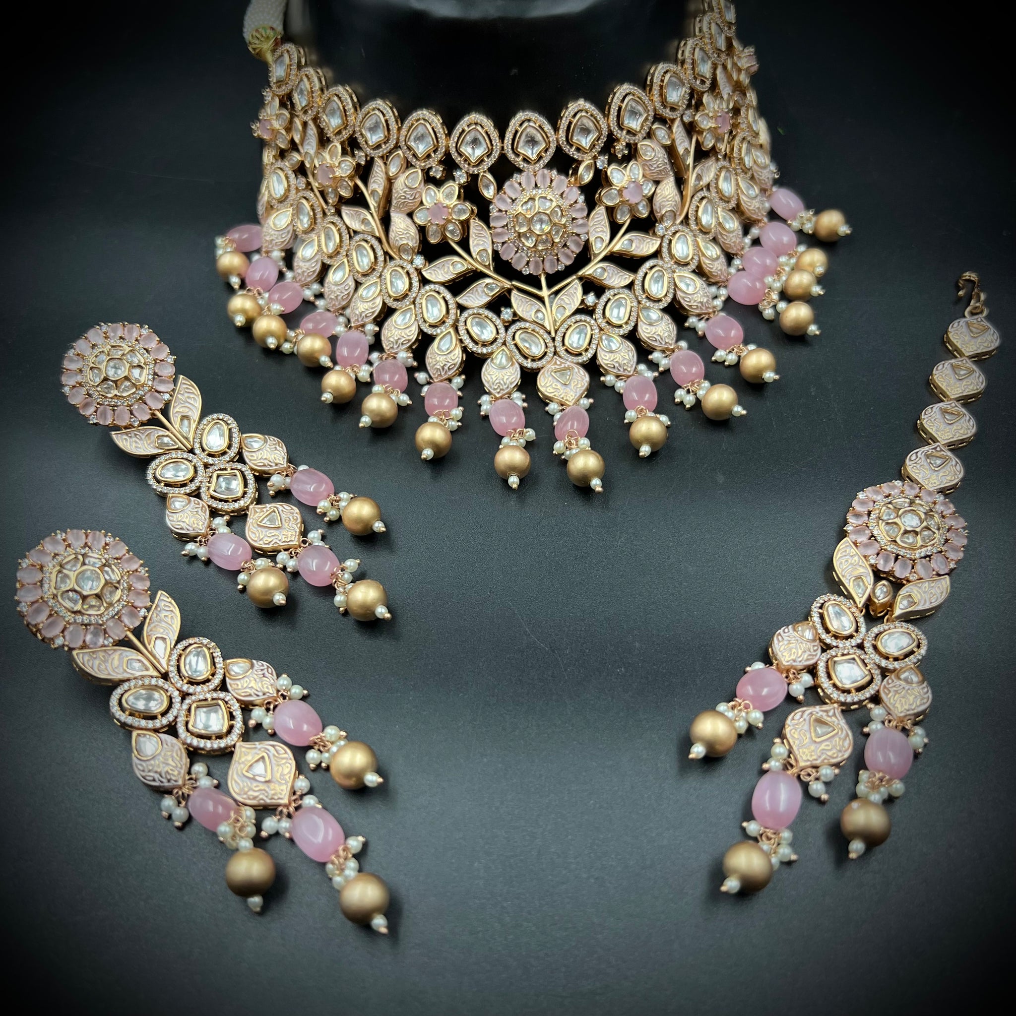 Choker Kundan Necklace Set 7295-68 - Dazzles Jewellery