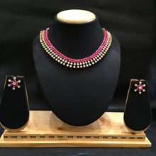 Ruby Zircon/AD Necklace Set - Dazzles Jewellery