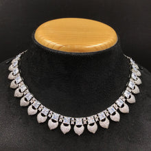 Silver Zircon/AD Necklace Set 15206-2353 - Dazzles Jewellery