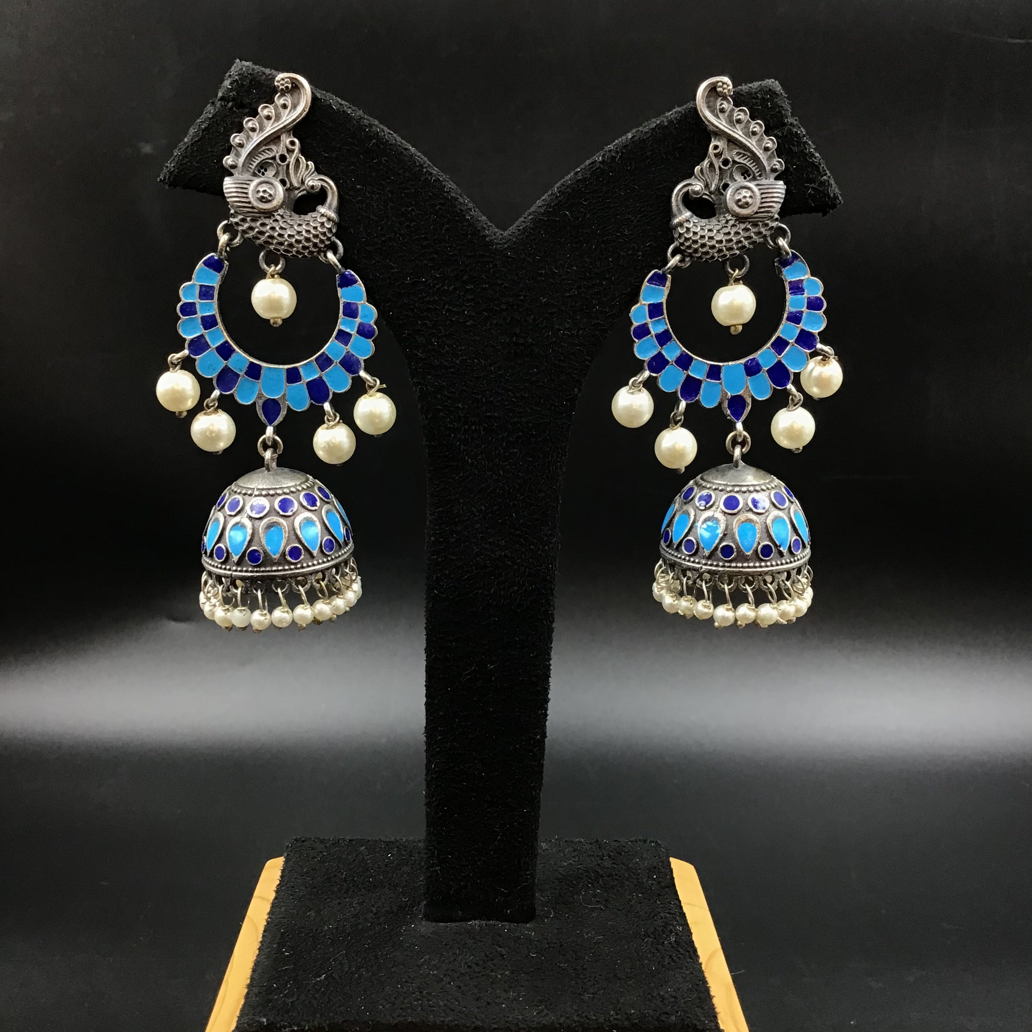 Blue Oxidized Earring - Dazzles Jewellery