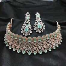 Choker Zircon/AD Necklace Set 3157-11 - Dazzles Jewellery