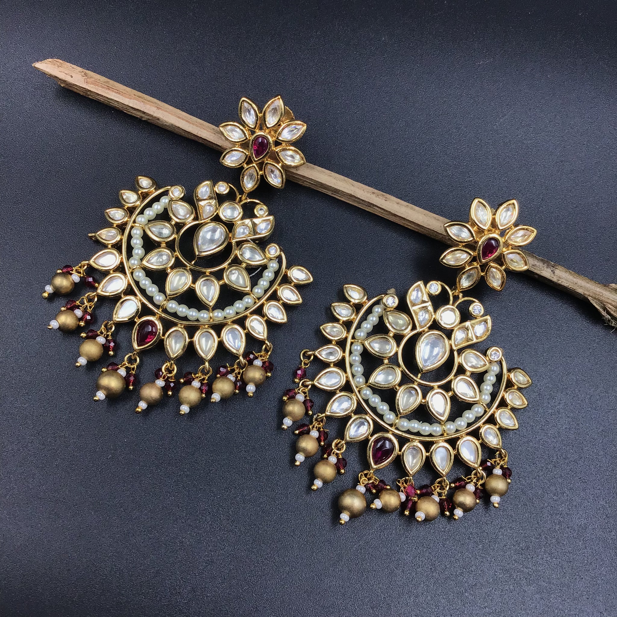 Designer Kundan Chandbali Earring 8866-2938 - Dazzles Jewellery