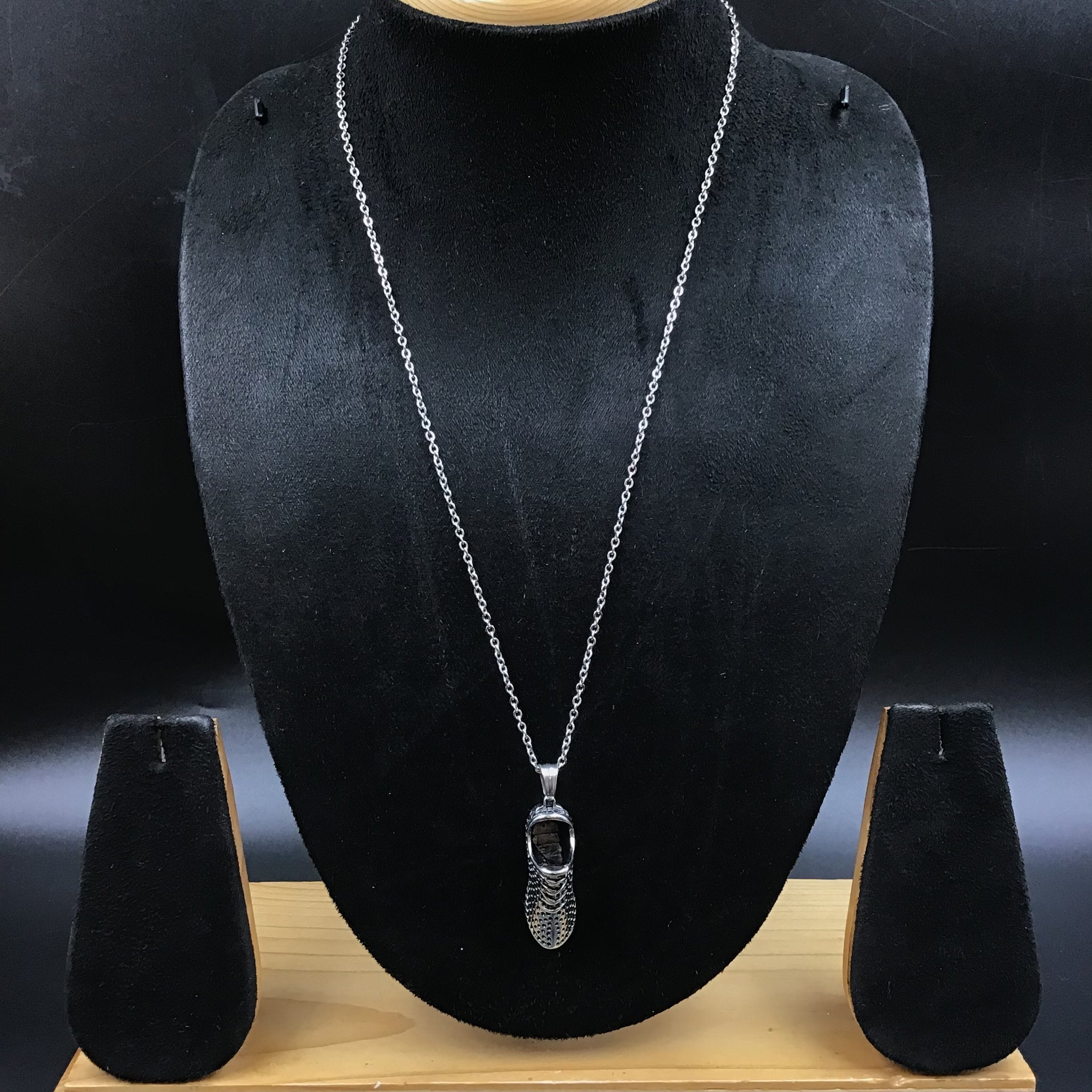Black Oxidized Pendant Set 8712-2720 - Dazzles Jewellery