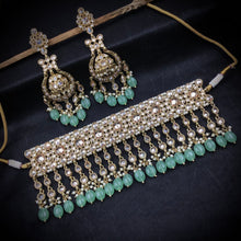 Mint Green Antique Necklace Set - Dazzles Jewellery