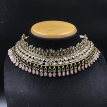Pink Antique Necklace Set 12689-9223 - Dazzles Jewellery
