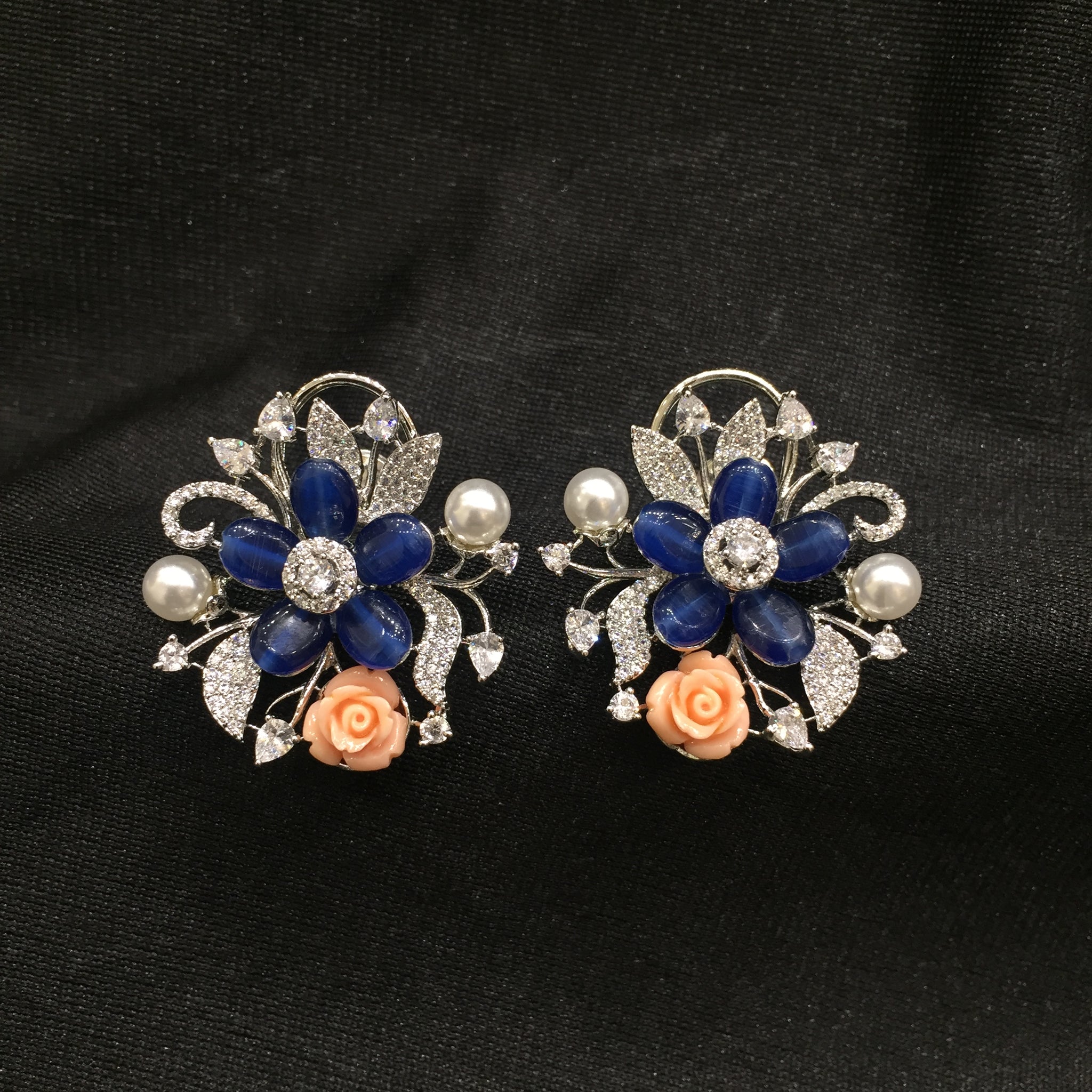 Blue Zircon/AD Earring - Dazzles Jewellery