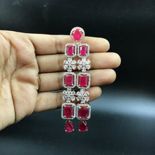 Ruby Zircon/AD Necklace Set - Dazzles Jewellery
