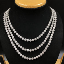 Three Line Silver Zircon/AD Necklace Set 7609-1189 - Dazzles Jewellery