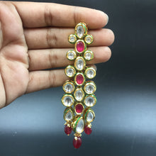Stylish Long Kundan Earring Danglers 12965-9607 - Dazzles Jewellery
