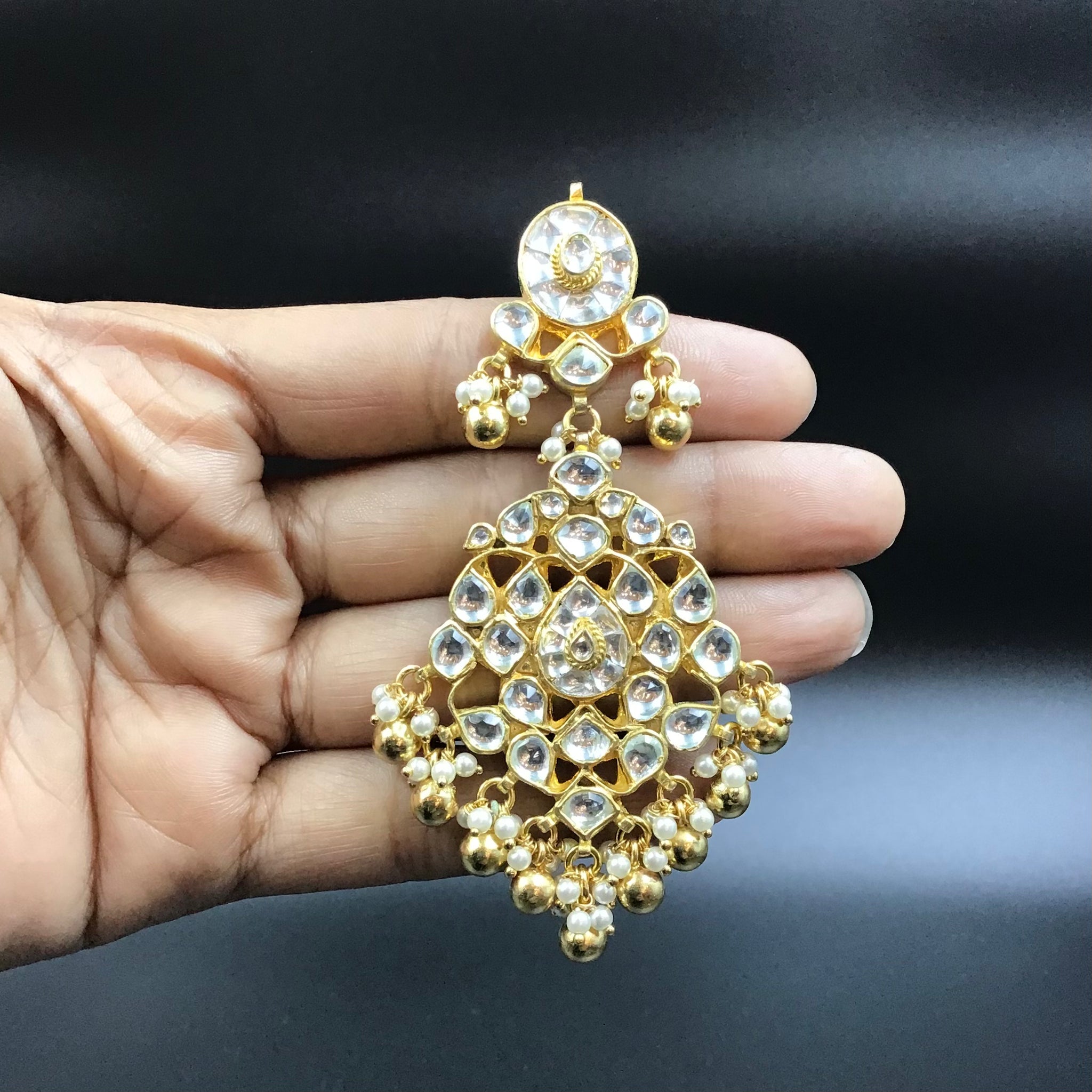 Pachhi Kundan Danglers 3547-7612 - Dazzles Jewellery