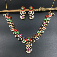 Round Neck Jadau Necklace Set 5991-65 - Dazzles Jewellery
