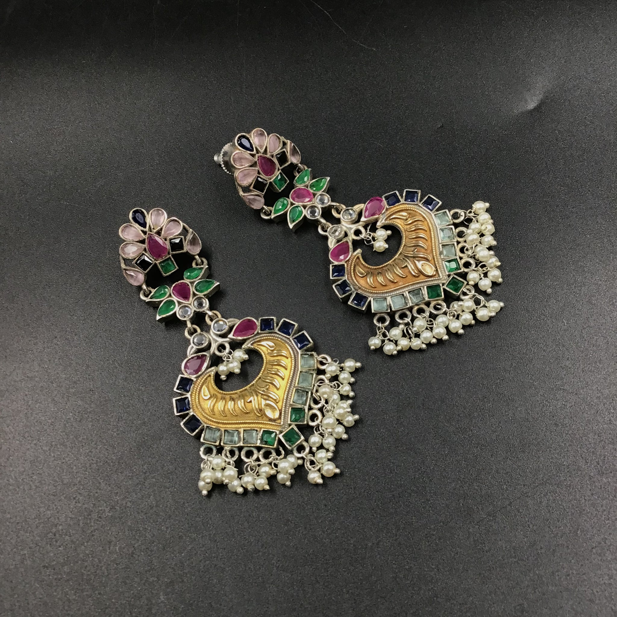 Danglers Oxidized Earring 4697-59 - Dazzles Jewellery