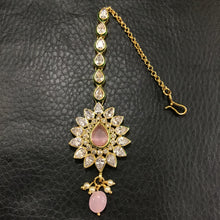 Kundan Polki Maang Tikka 12515-21 - Dazzles Jewellery