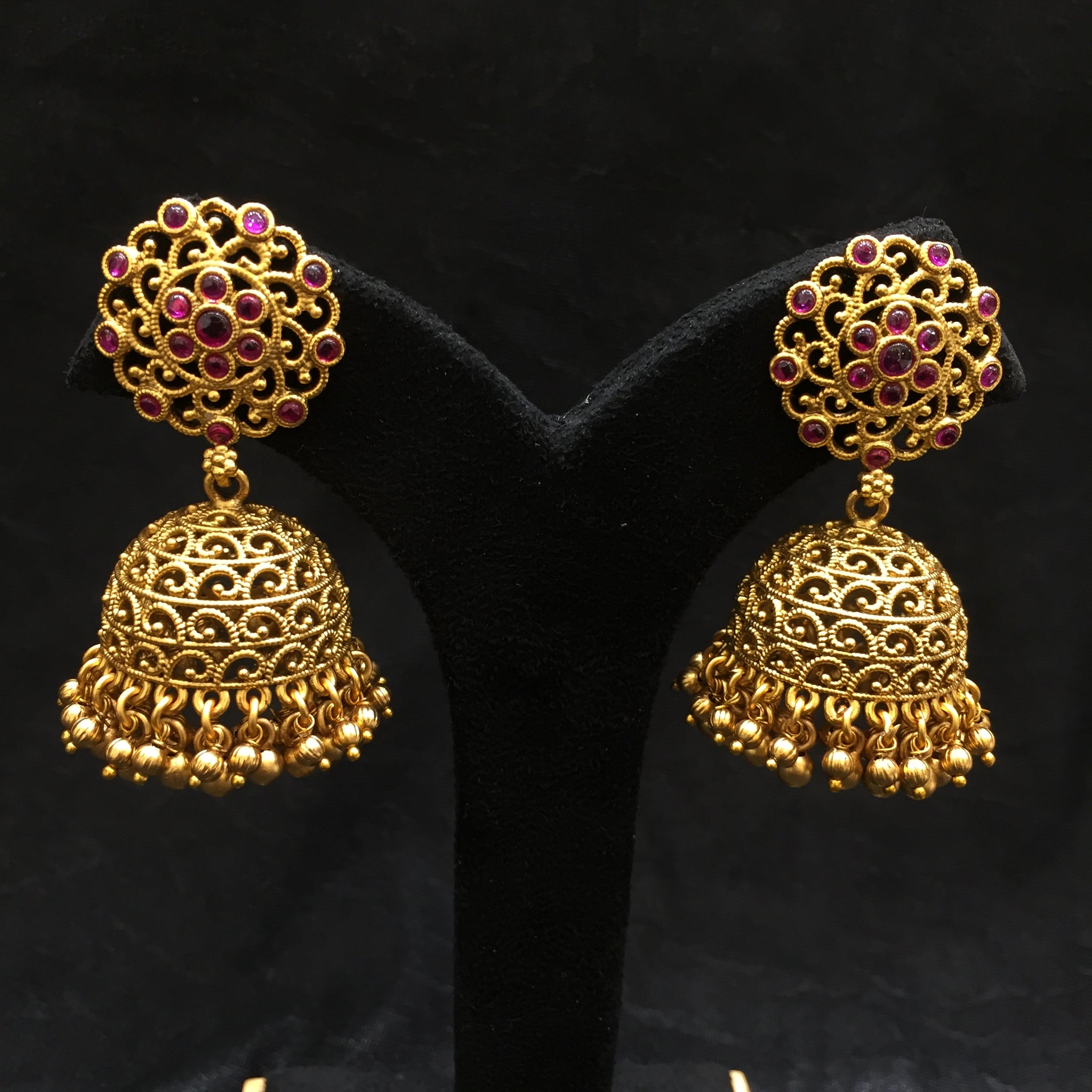 Jhumki Antique Earring 5846-28 - Dazzles Jewellery