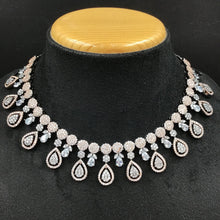 Round Neck Zircon/AD Necklace Set 6205-08 - Dazzles Jewellery