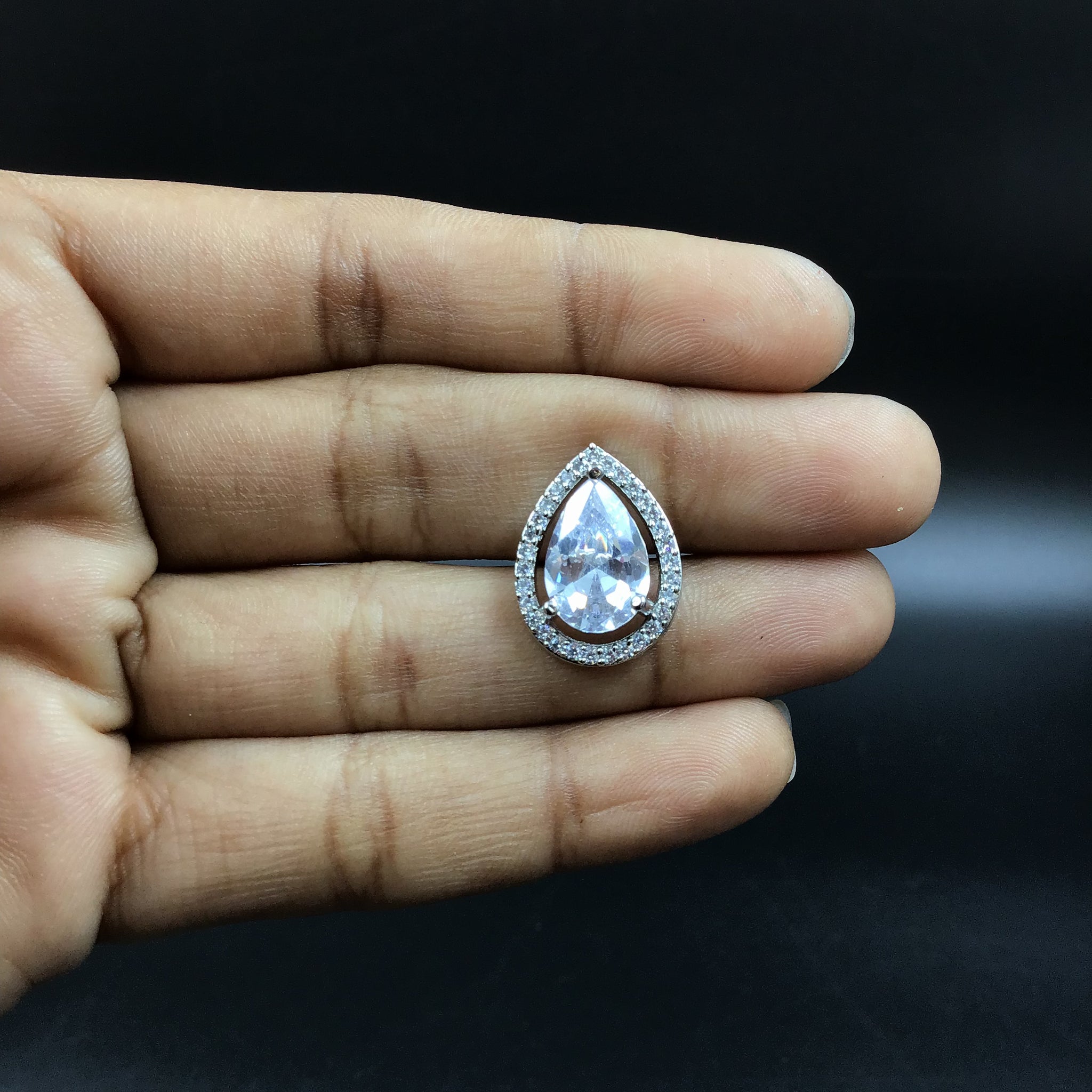 Silver Zircon/AD Pendant Set - Dazzles Jewellery