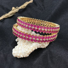Pack of 2 Zircon/AD Bangles 3403-08 - Dazzles Jewellery