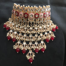 Ruby Kundan Necklace Set - Dazzles Jewellery
