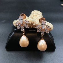 Rose Gold Zircon/AD Light Earring 9145-3616 - Dazzles Jewellery