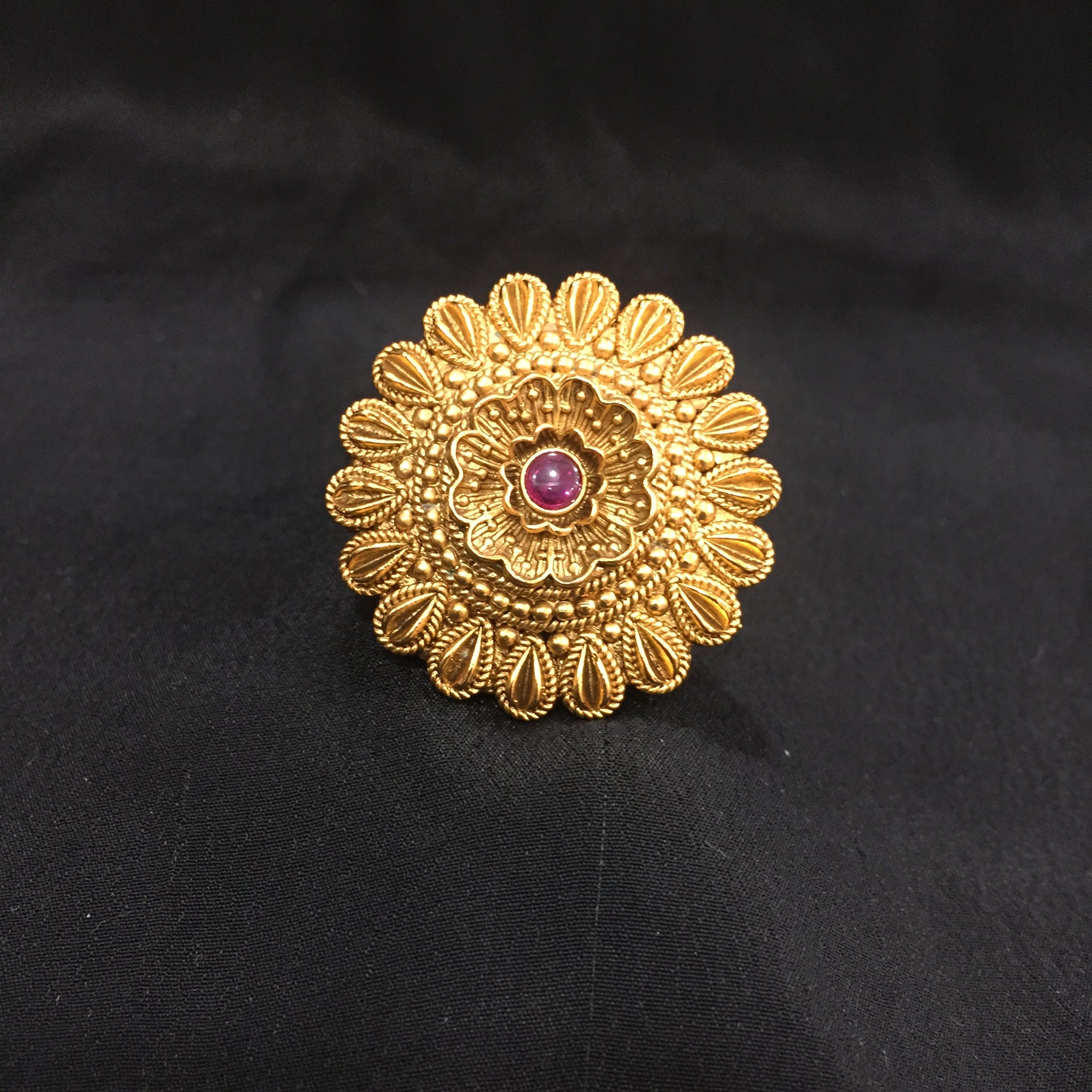 Antique Gold Finish Ring 4033-28 - Dazzles Jewellery
