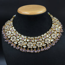 Round Neck Kundan Necklace Set 3707-28 - Dazzles Jewellery