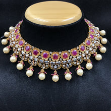 Round Neck Gold Plated Necklace Set 12947-28 - Dazzles Jewellery