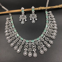 Round Neck Zircon/AD Necklace Set 6017-68 - Dazzles Jewellery