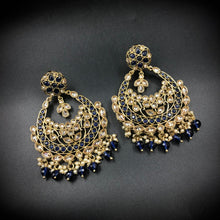 Mehandi Polish Blue Chandbali 12183 - Dazzles Jewellery