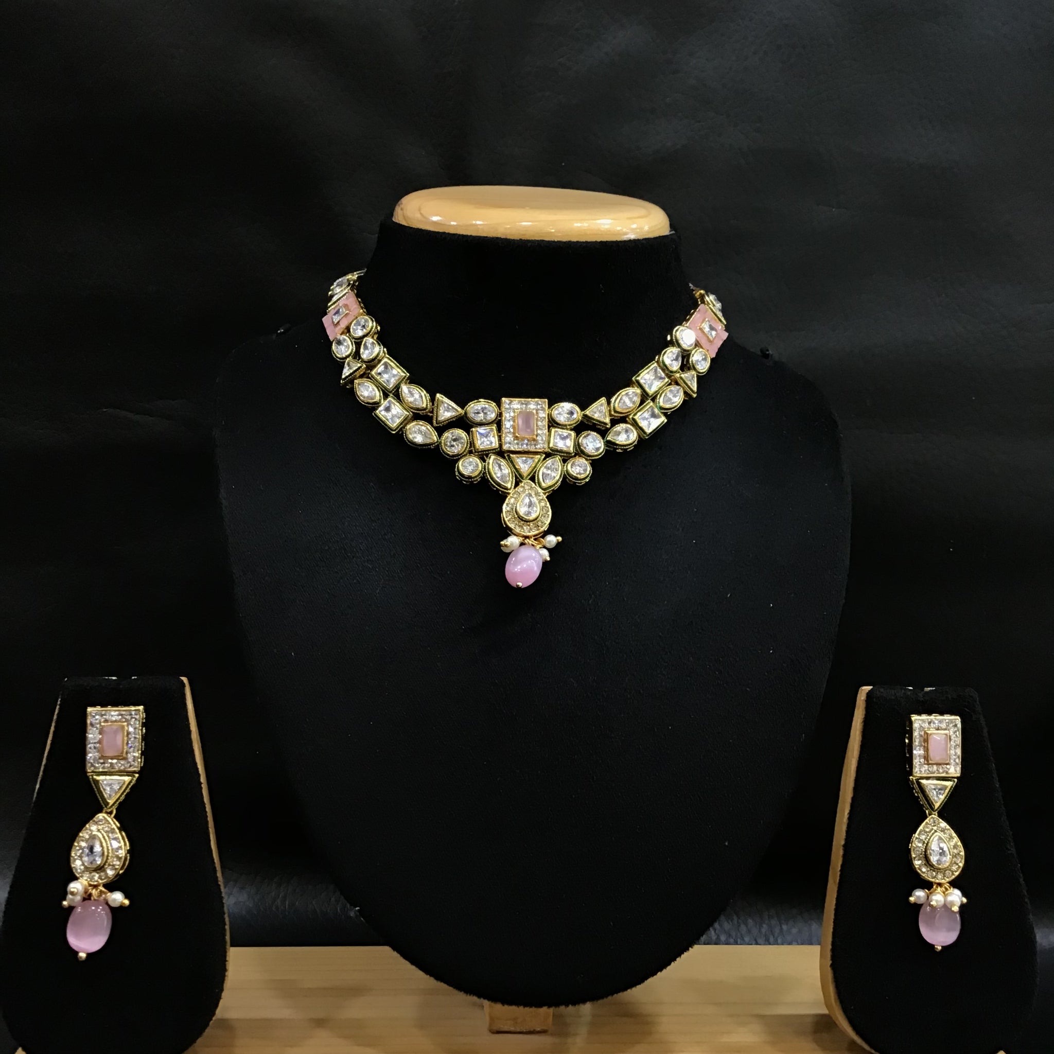Polki Necklace Set 1005-21 - Dazzles Jewellery