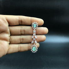 Mint Green Zircon Necklace Set - Dazzles Jewellery