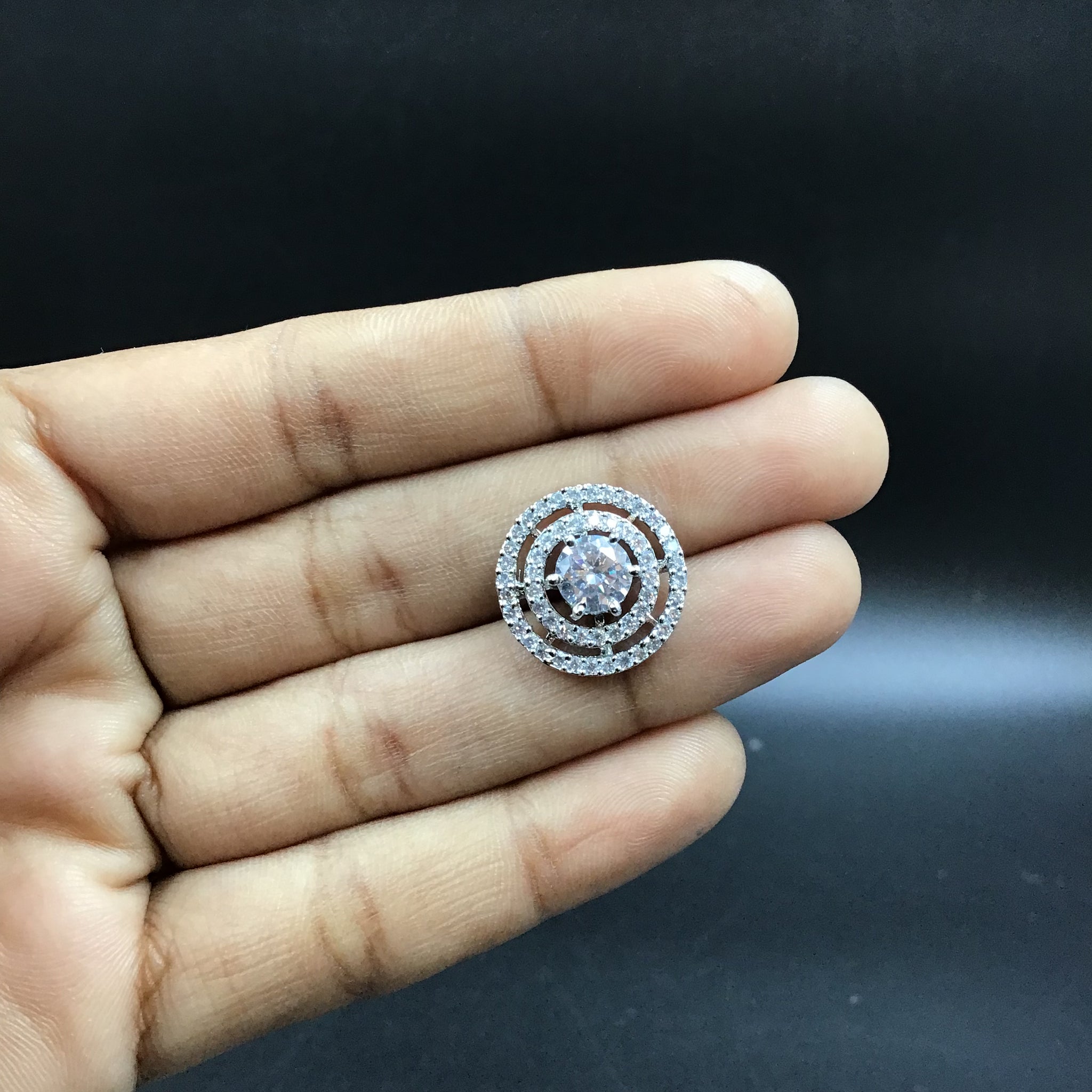 Light Zircon/AD Pendant Set 7380-34 - Dazzles Jewellery