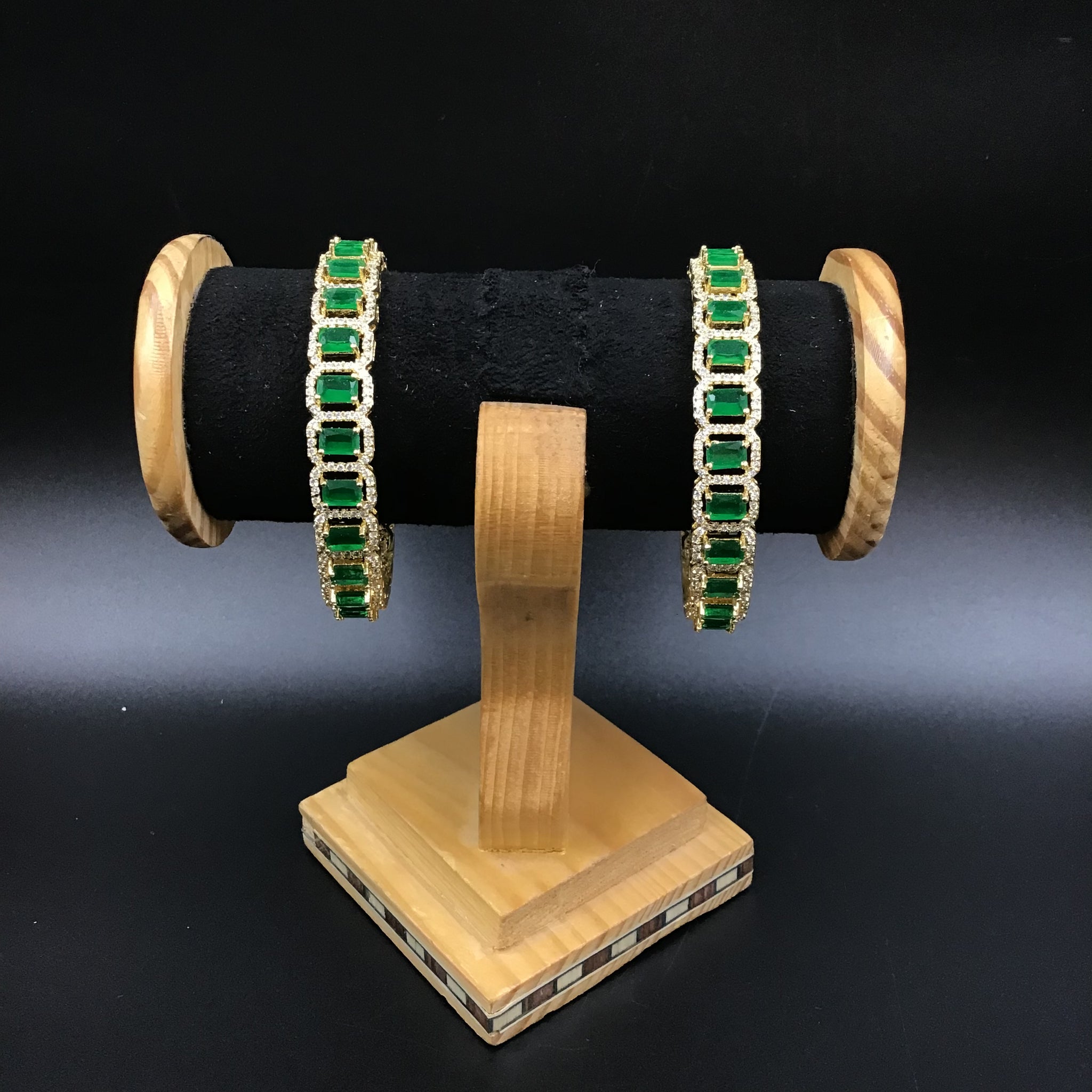 Pack of 2 Zircon/AD Bangles 3392-08 - Dazzles Jewellery