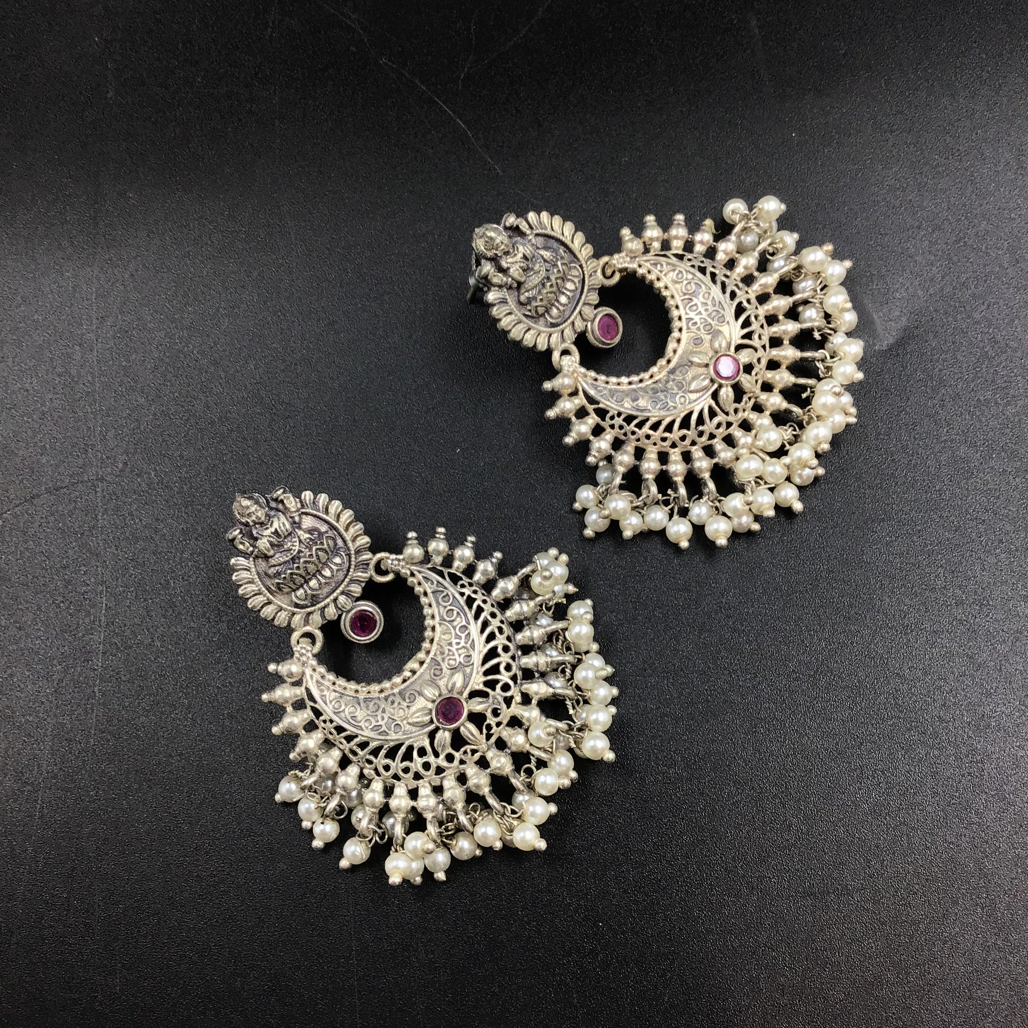 Chandbali Oxidized Earring 4678-59 - Dazzles Jewellery