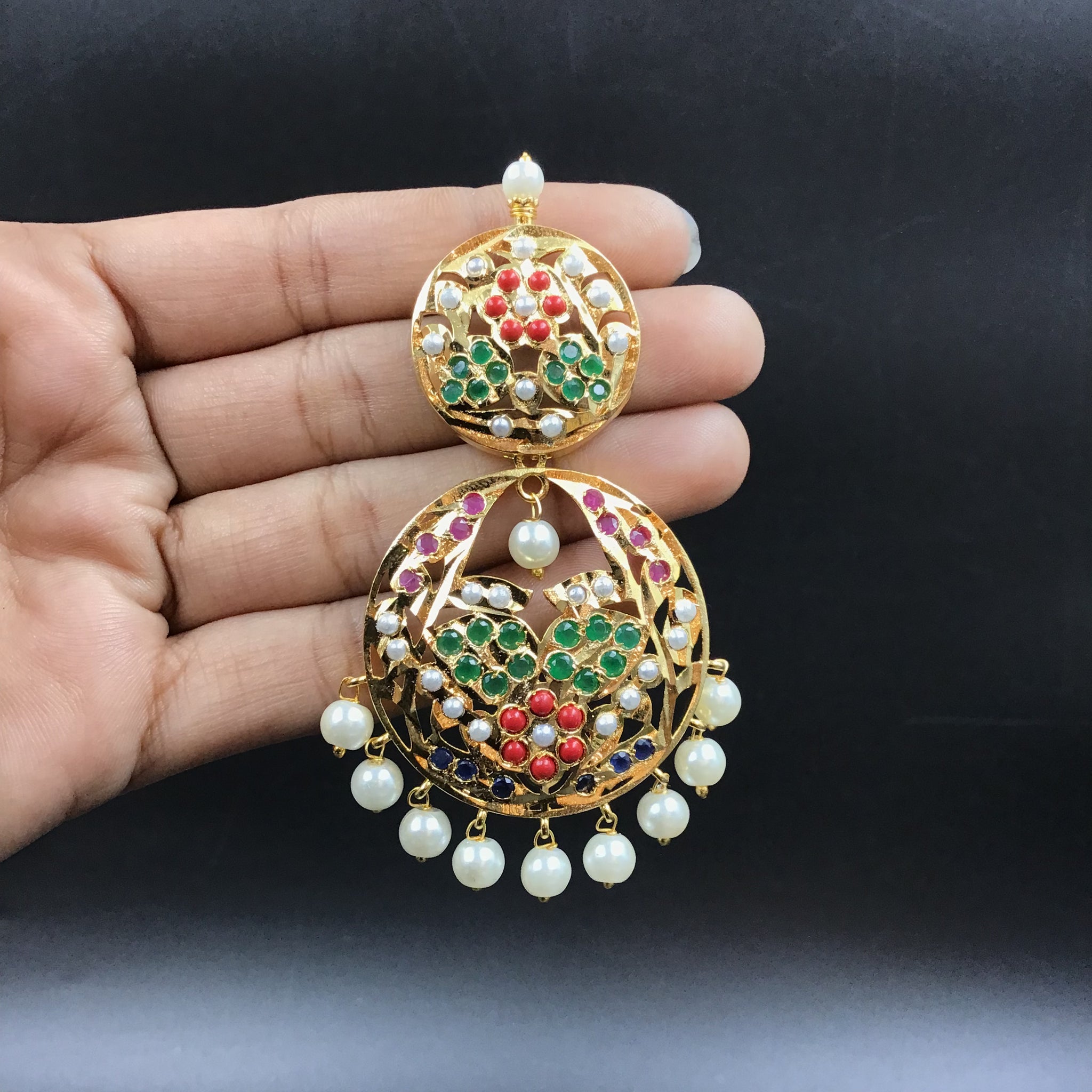 Danglers Jadau Earring 5986-65 - Dazzles Jewellery