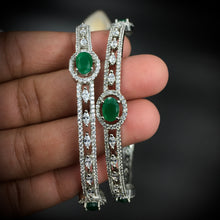 Green Polish Bangles/Kada 6844-69 - Dazzles Jewellery