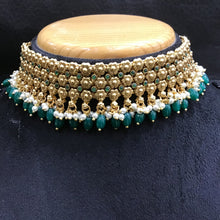 Green Gold Look Necklace Set - Dazzles Jewellery