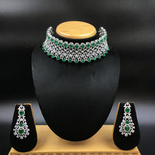 Choker Zircon/AD Necklace Set 3158-11 - Dazzles Jewellery