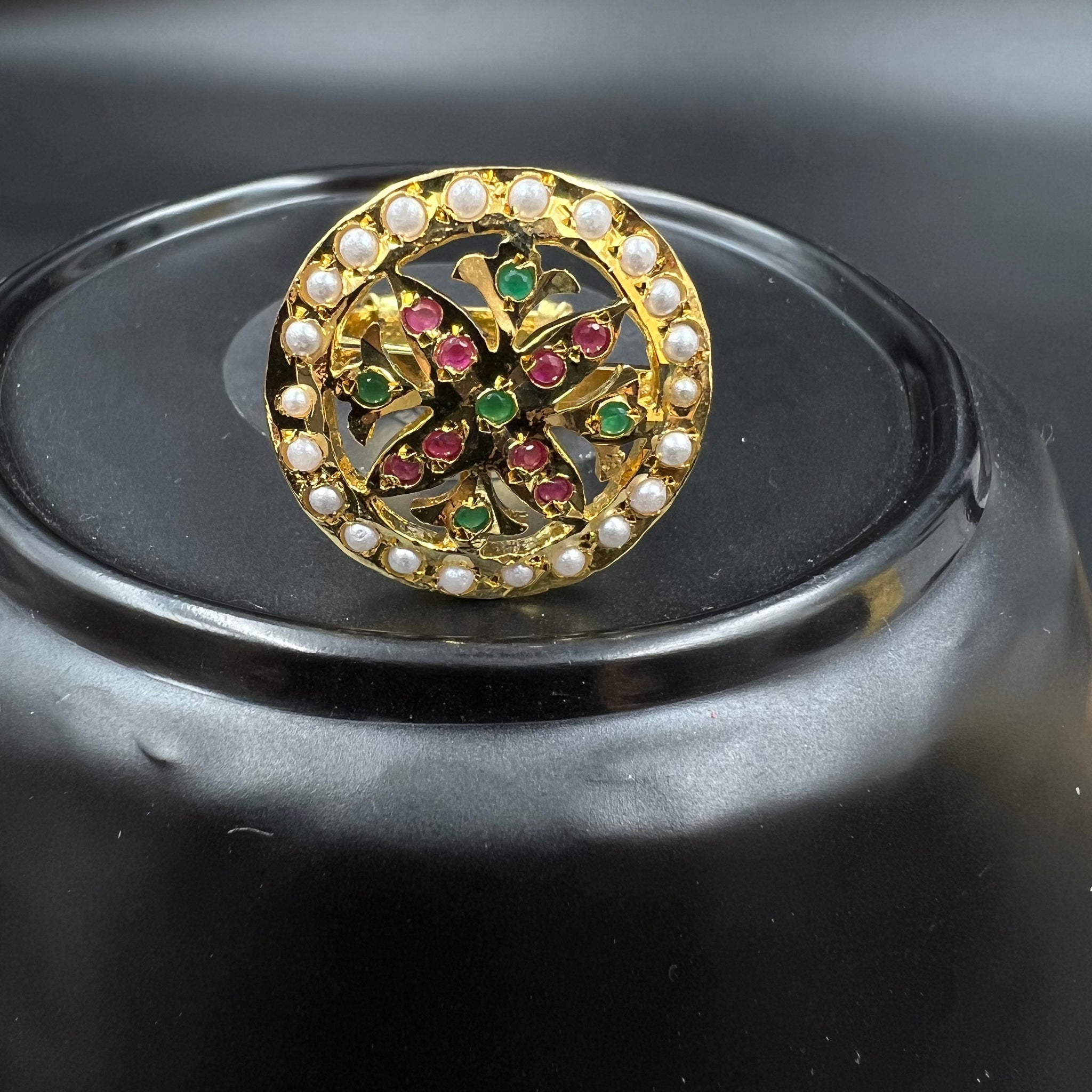 Jadau Adjustable Ring 5805-73 - Dazzles Jewellery